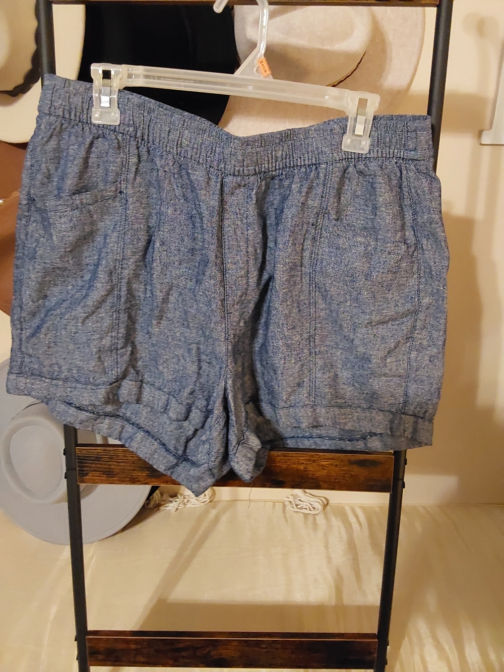 Old Navy Heathered Blue High-Waist Casual Shorts